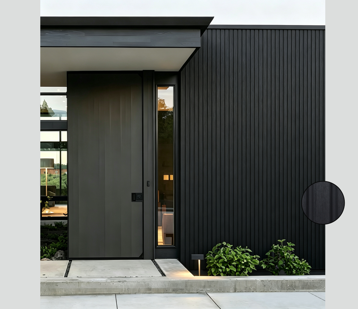 Wall Panel 74E - Black - Outdoor - 290cm - (1 pack / 6pcs)