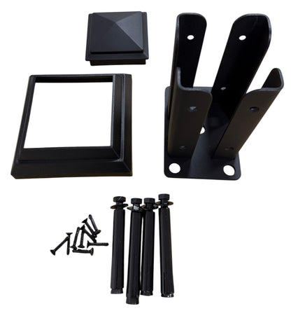 Fence Post Fitting Kit - Black (1 Carton / 4 Sets)