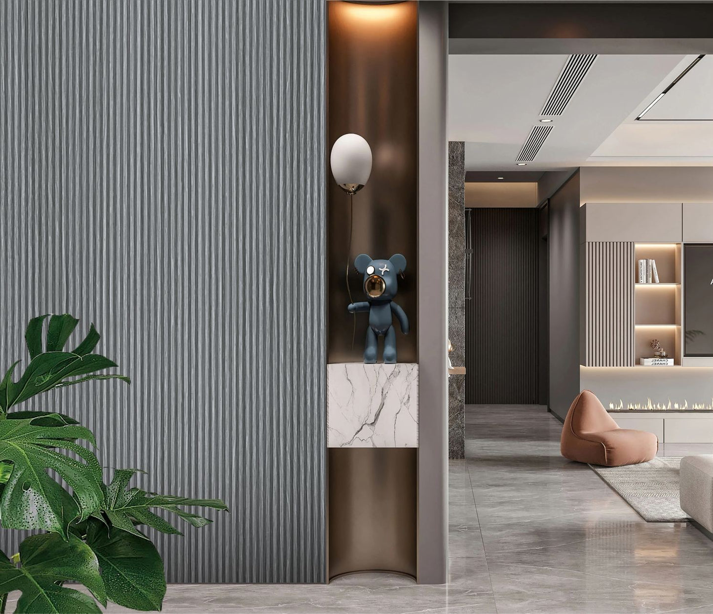 Wall Panel 80C - Mid Grey - Seamless - 240cm - (1 pack / 12pcs)
