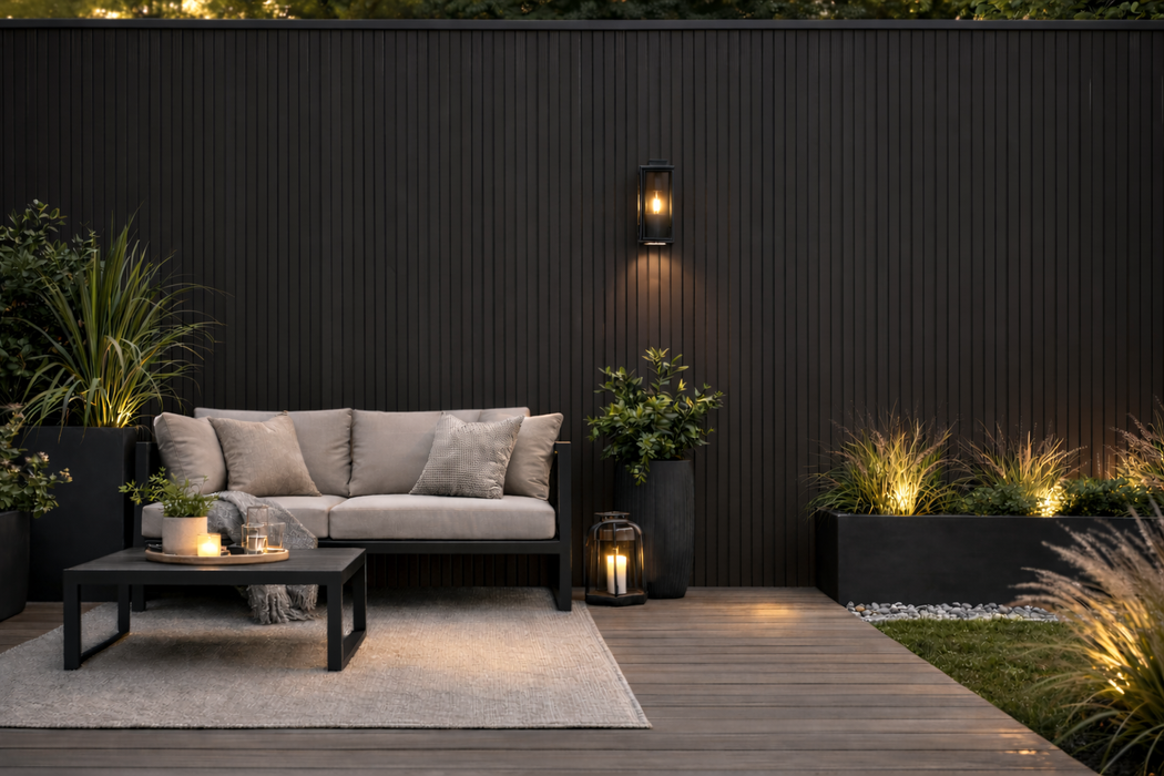 Wall Panel 83E - Black - Outdoor - 180cm/290cm - (1 pack / 6pcs)