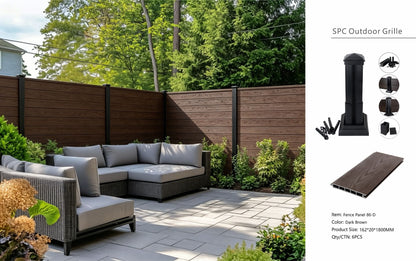 Fencing 86D - Dark Brown - Outdoor - 180cm (1 Pack / 6pcs)