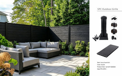 Fencing 86E - Black - Outdoor - 180cm (1 Pack / 6pcs)