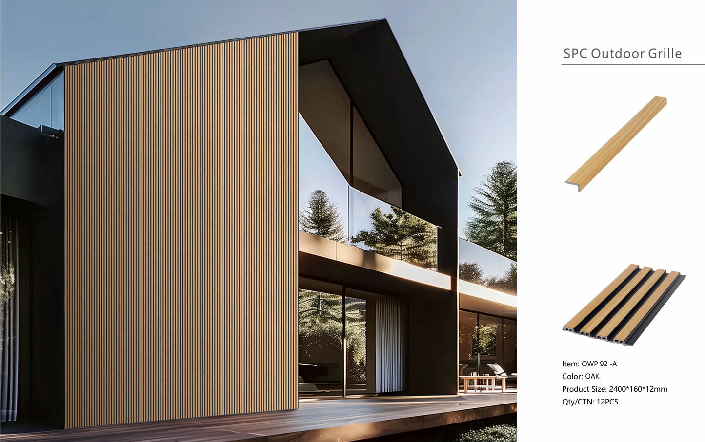 Wall Panel 92A - Oak - Outdoor - 290cm - (1 pack / 12pcs)