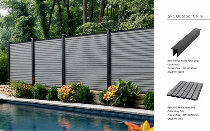 Fencing 94B - Grey Oak - Outdoor - 180cm (1 Pack / 6pcs)