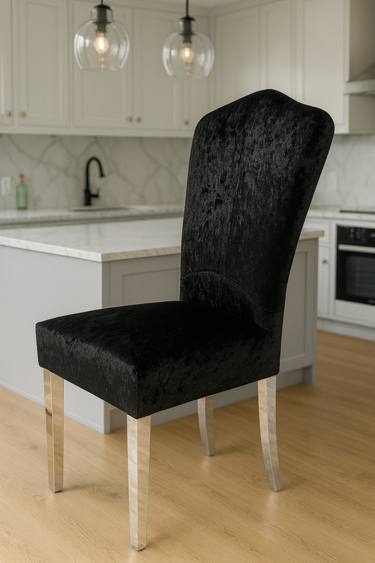 Alice Black Chair (Chrome Legs)