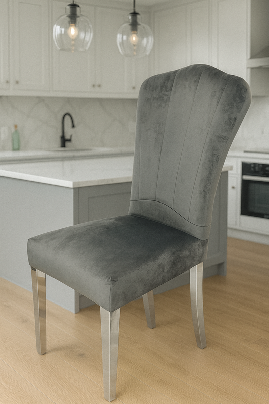 Alice Dark Grey Chair (Chrome Legs)