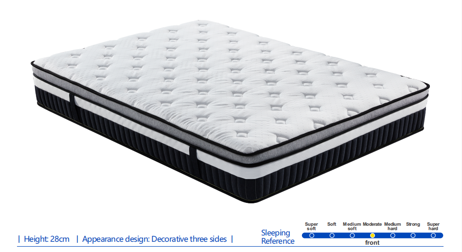 Mattress B28 Double/King Size - Built-in Wheels Package