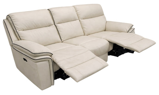 Montana Ivory 3 Seat Recliner Sofa
