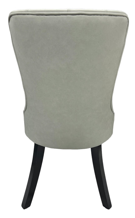 Bentley PU Grey Chair (Black Wooden Legs)