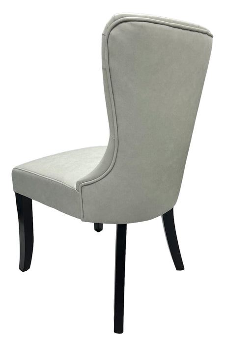 Bentley PU Grey Chair (Black Wooden Legs)