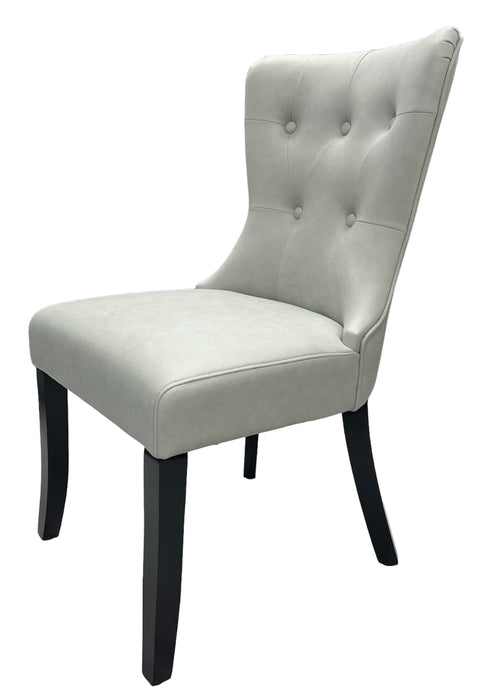 Bentley PU Grey Chair (Black Wooden Legs)