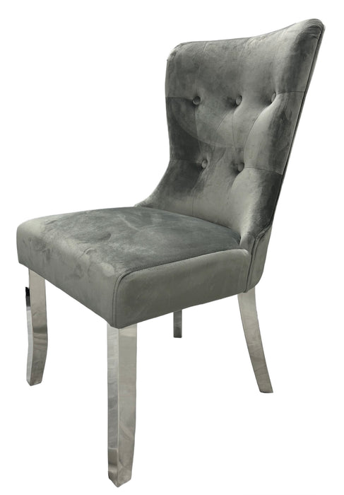 Bentley Dark Grey Chair (Chrome Legs)