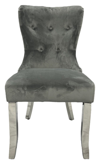 Bentley Dark Grey Chair (Chrome Legs)