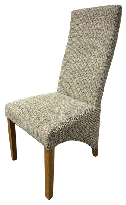 Berry Mixed Brown Fabric Chair (Oak Legs)