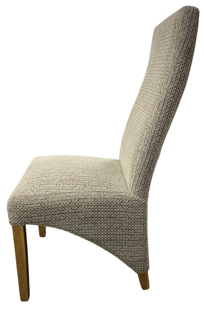 Berry Mixed Brown Fabric Chair (Oak Legs)