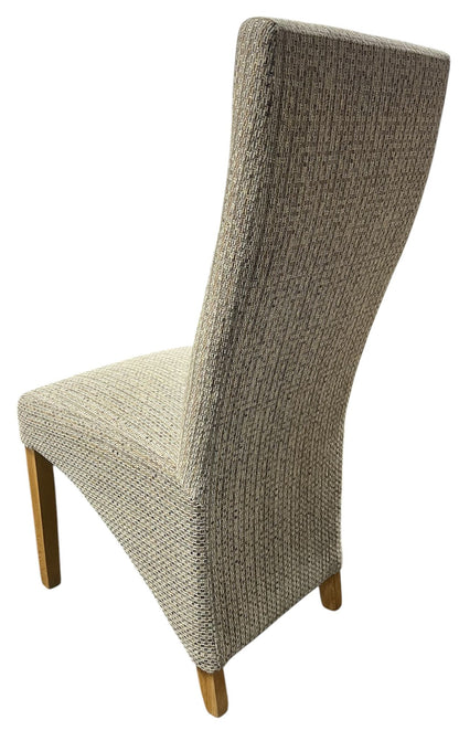 Berry Mixed Brown Fabric Chair (Oak Legs)