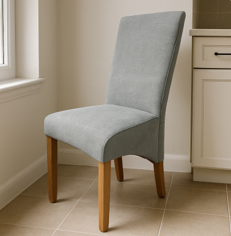 Berry Grey Fabric Chair (Oak Legs)