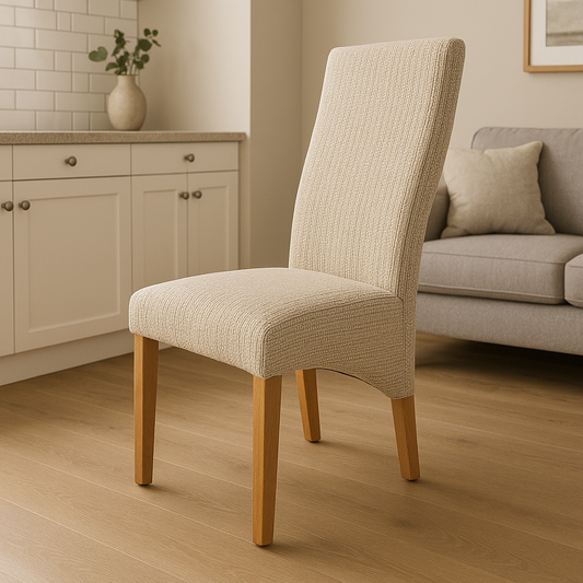 Berry Mixed Brown Fabric Chair (Oak Legs)