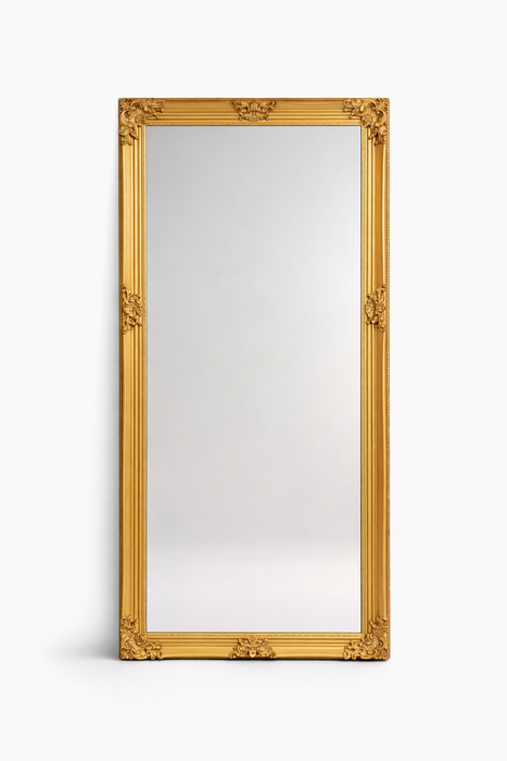 Wooden Frame Mirror - Gold