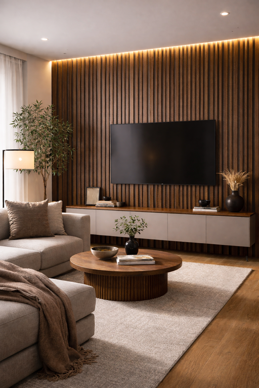 Wall Panel 04T - Walnut - Acoustic - 240cm - (1 pack / 4pcs)