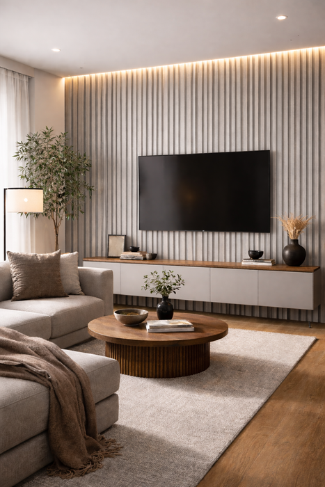 Wall Panel 04B - Light Grey - Acoustic - 240cm - (1 pack / 4pcs)