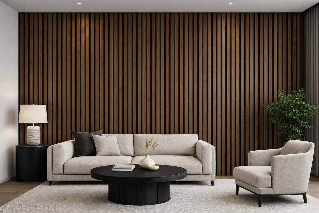 Wall Panel 61T - Walnut - PVC - 240cm - (1 pack / 8pcs)