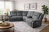 Rose Charcoal 2+1 E-Recliner Corner Sofa (Additional Consoles and Seats)