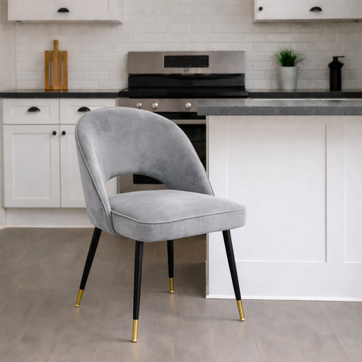 Venice Grey Chair (Black Legs)