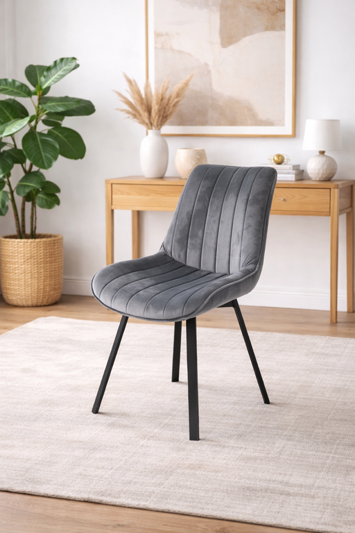 Roco 360º Dark Grey Chair (Black Legs)