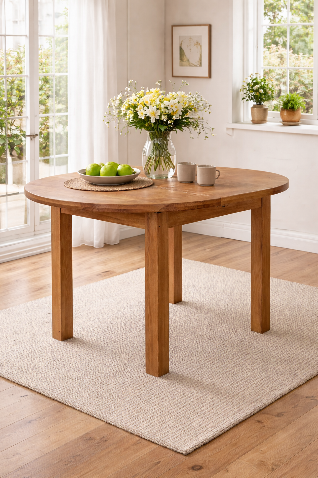 Torino 1.1m Round Extending Dining Table