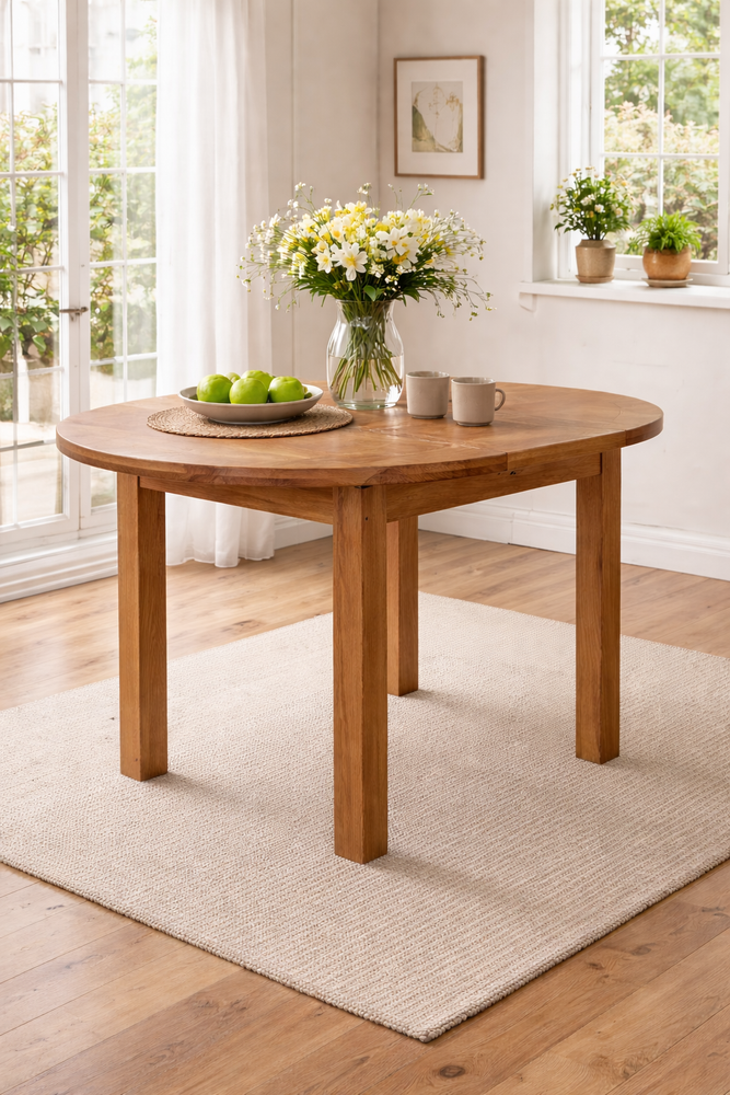Torino 1.1m Round Extending Dining Table