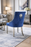 Roma Blue Chair (Lion Knocker/Chrome Legs)