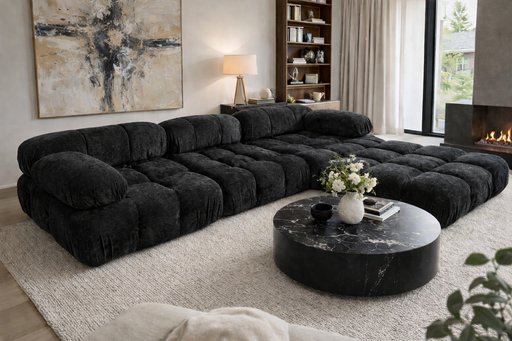 Milan Black Compression Sofa