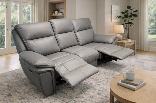 Montana Grey 3 Seat Recliner Sofa
