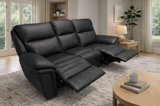 Montana Black 3 Seat Recliner Sofa