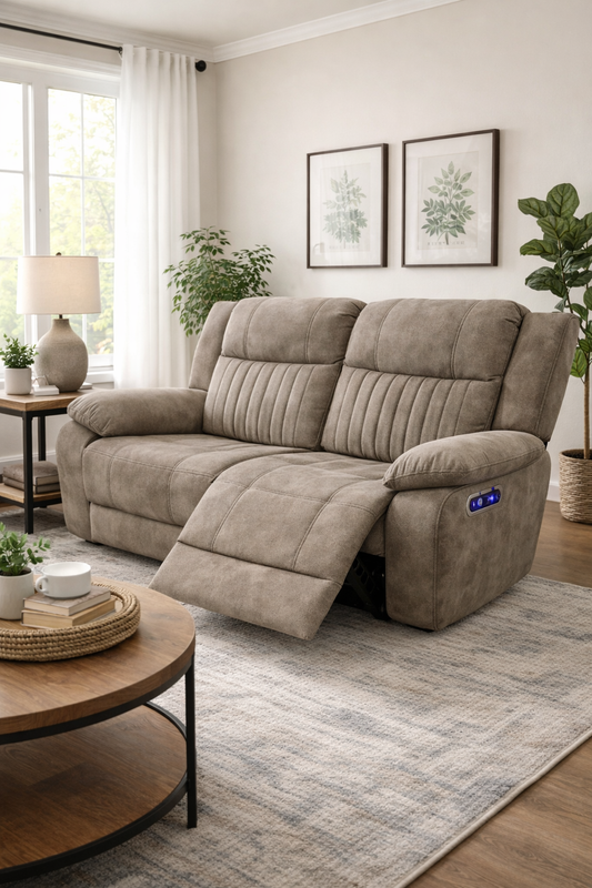 Rose Brown 2 Seater E-Recliner Sofa