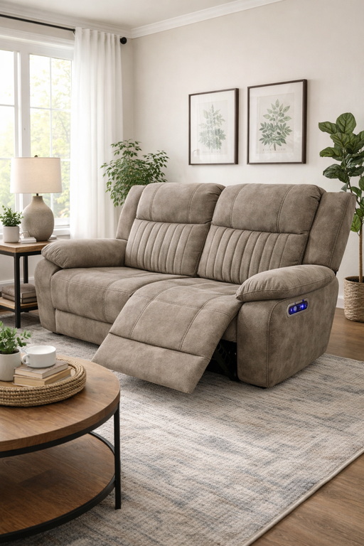 Rose Brown 2 Seater E-Recliner Sofa