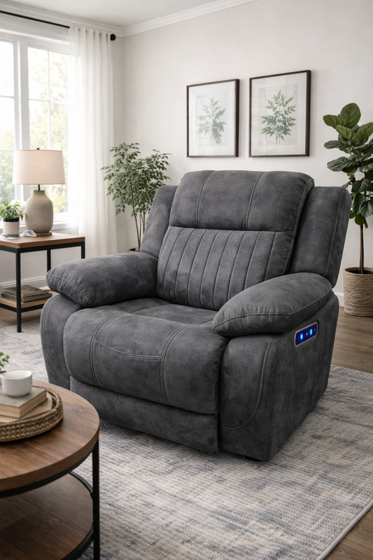 Rose Charcoal E-Recliner Chair