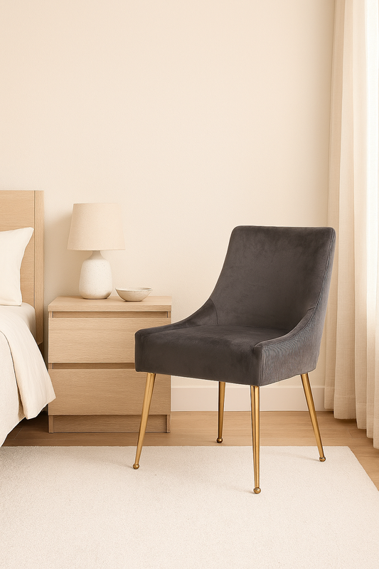 G-Milan Dark Grey Chair (Gold Legs)