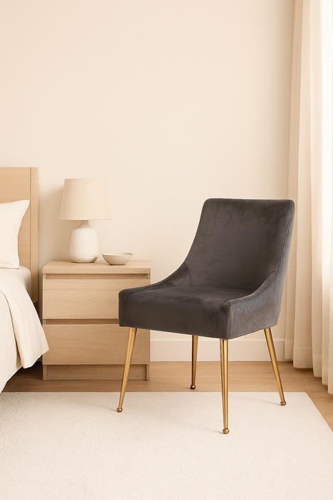 G-Milan Dark Grey Chair (Gold Legs)