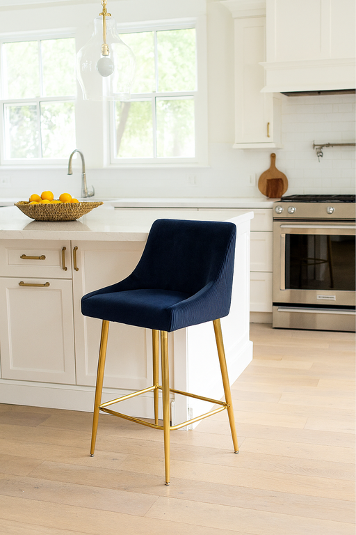 G-Milan Black Stool  (Gold Legs)