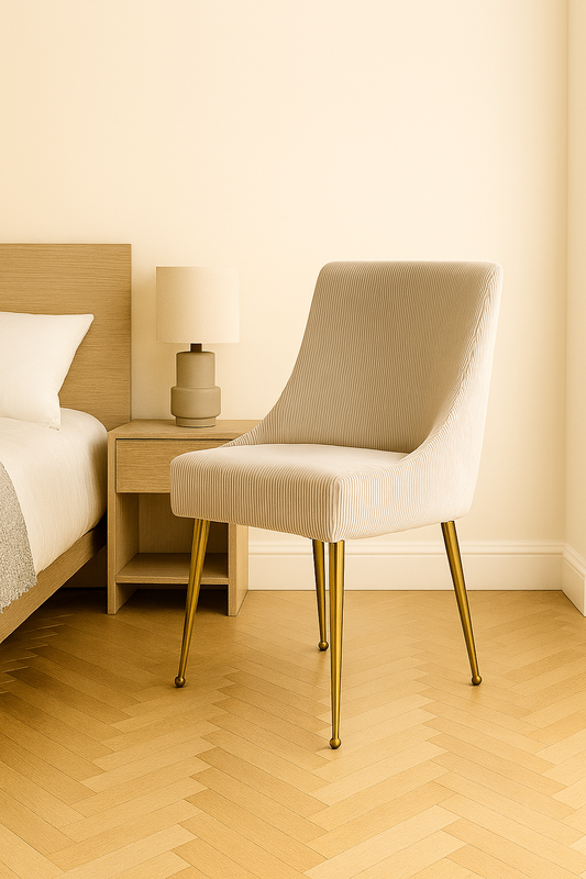 G-Milan Ivory Chair (Gold Legs)