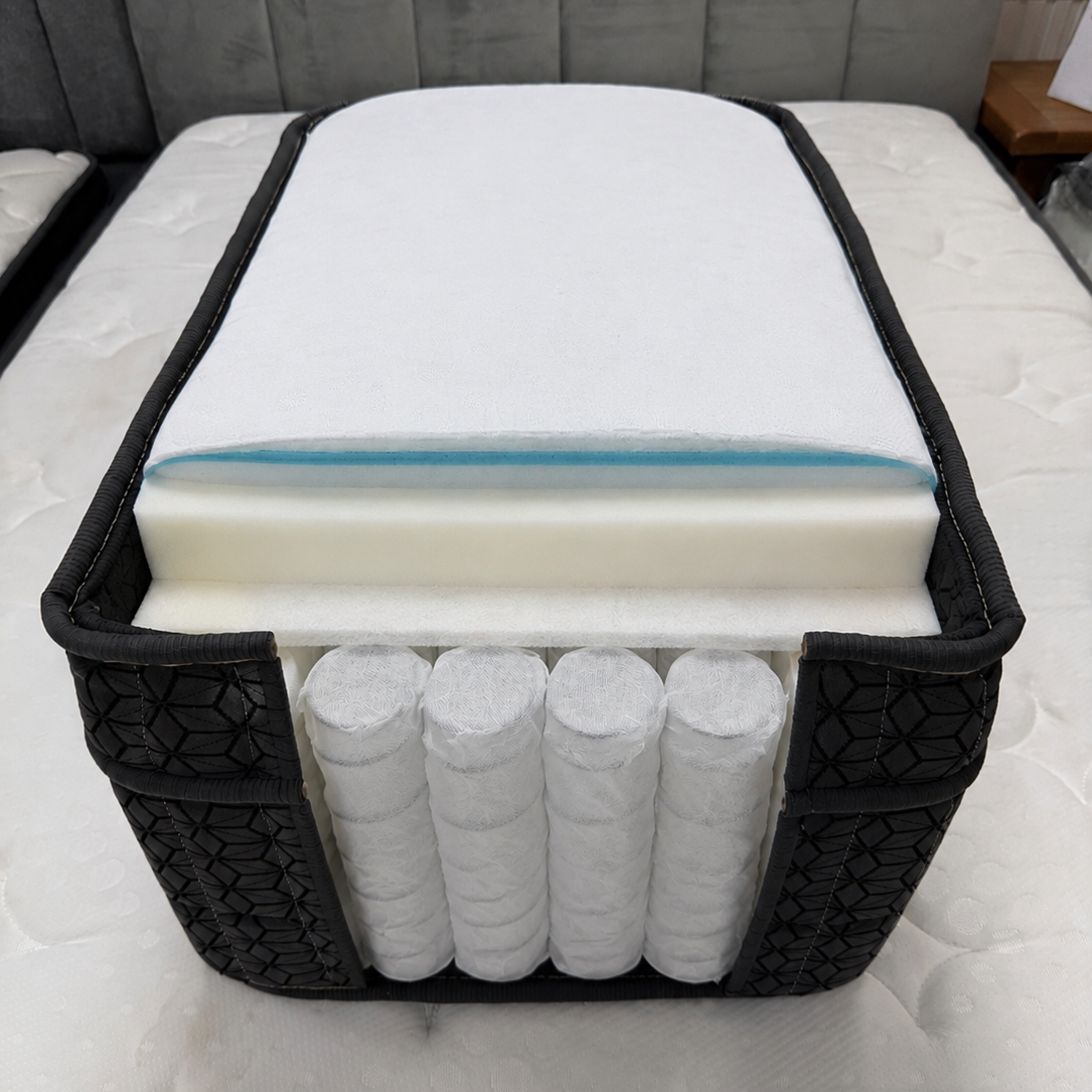 Mattress D35 Single/Small Double/Double/King Size/Super King Size - Gel Memory Foam - Built-in Wheels Package