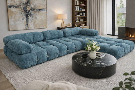 Milan Blue Compression Sofa