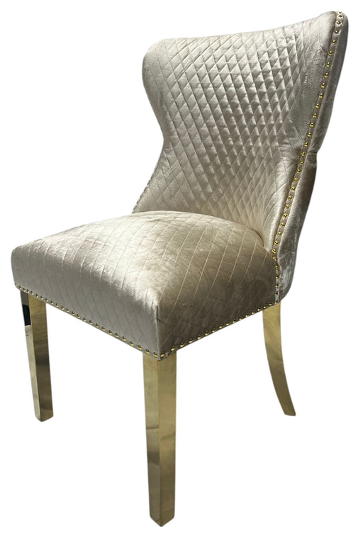 G-Lewis Mink Chair (Lion Knocker/Gold Legs)