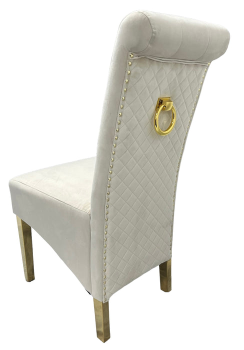 G-Lucy Cream Chair (Ring Knocker/Gold Legs)