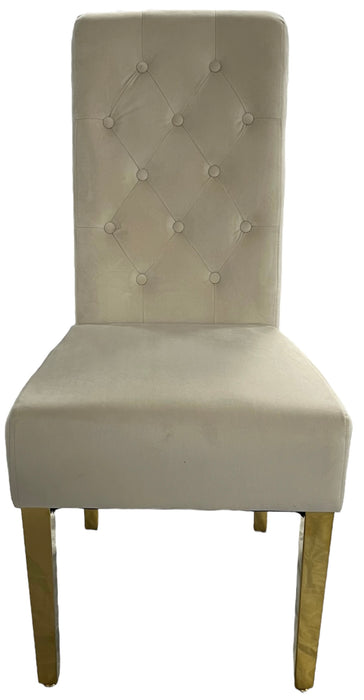 G-Lucy Cream Chair (Ring Knocker/Gold Legs)