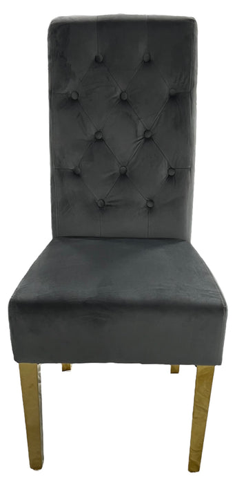 G-Lucy Dark Grey Chair (Ring Knocker/Gold Legs)