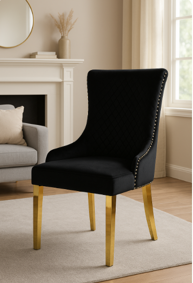 G-Lucy Black Chair (Ring Knocker/Gold Legs)
