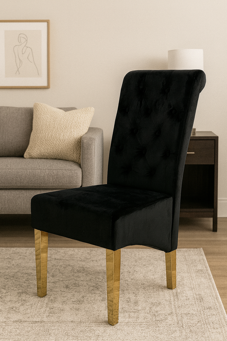G-Lucy Black Chair (Ring Knocker/Gold Legs)